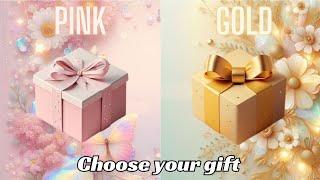 Choose your gift  2 gift box challenge1 good & the other bad Pink & Gold #giftboxchallenge