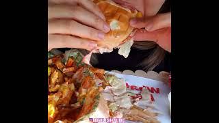 Wingstop voodoo fries & In-N-Out animal style cheeseburger #asmr #shorts