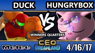 CEO Dreamland 2017 SSBM - P1  Duck Samus Vs. Liquid Hungrybox Jigglypuff Smash Melee WQ