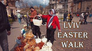  Easter in Lviv. Virtual walking tour. Ukraine 4K