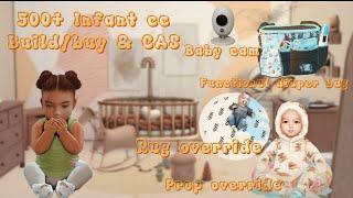 500+ MUST HAVE INFANT CUSTOM CONTENT W LINKS BuildBuy and CAS CC Functional Diaper Bag Baby Cam