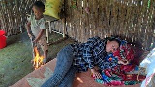 Harvesting bananas to bring to market to sell the boy burned down the house