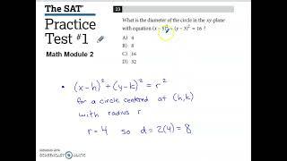 SAT Practice Test #1 Math Module 2 Problem #23