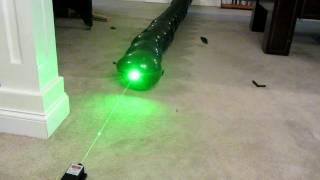 2000mW Green Laser vs. Line of 20 Balloons 2W @ 532nm Class IV