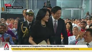 Deputy Prime Minister Lawrence Wong and wife Loo Tze Lui arrive  Swearing-in Ceremony 2024