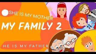 Kids vocabulary - My family- Family members - Learn English for kids - English educational video.