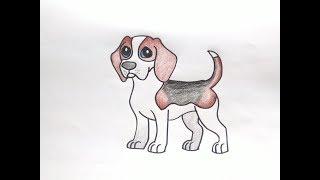 How To Draw Cute Beagle Dog Cartoon Easy Step by Step