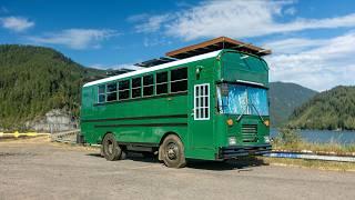 Stunning Raised Roof Bus Home w Innovative Design