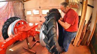 Mounting Rear Tractor Tires Quickly & Easily  Farmall Super C Restoration Episode 13