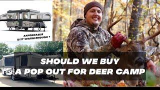 A pop up camper for deer camp  should we do it #deerhunter #camper
