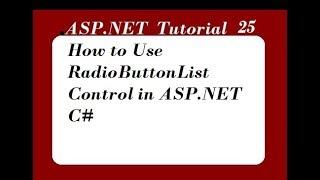 RadioButtonList Control in ASP.NET