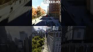 Swinging in Marvels Spider-Man vs Spider-Man 2 #spiderman2ps5 #ps5 #shorts #spiderman2  #spiderman