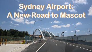 Driving in Sydney near Sydney Airport on a New Road to Mascot