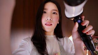 ASMR Cozy & Relaxing Haircut  Scalp Check Massage Shampoo Hair brushing Hair wash