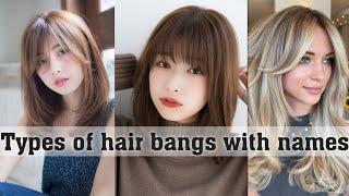 Types of hair bangs with nameshair bangsTHE TRENDY GIRL