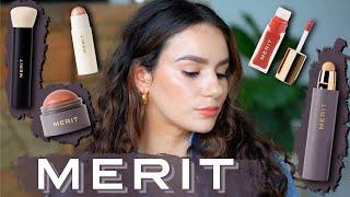 FULL FACE MERIT BEAUTY  Minimalistic Makeup  Application in Natural light + Review