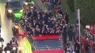 Morocco celebrate World Cup performance with fans in Rabat  AFP