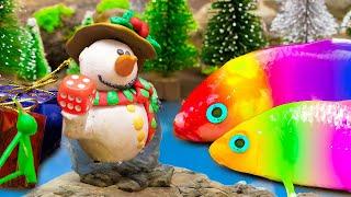 New video funny fishRAINBOW CARP Merry Christmas With Crabs And Snowmen - Stop Motion ASMR -  Coco