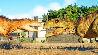 Allosaurus vs Baryonyx vs Giganotosaurus Epic Dinosaur Showdown in Jurassic World Evolution 2