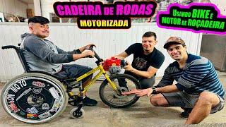 Colocamos MOTOR DE ROÇADEIRA na CADEIRA DE RODAS  Projeto de baixo CUSTO 