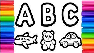 Lets learn how to draw & paint alphabets Drawing & Coloring for Toddlers & Kids
