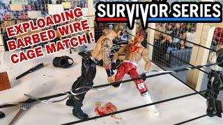 LUKE CAGE VS THE DEVIL - EXPLOADING BARBED WIRE CAGE MATCH - AWF SURVIVOR SÉRIES 4 WWE FIGURE PICFED