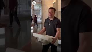 Elon Musk carries sink into Twitter HQ ‘Let that sink in’  USA TODAY #Shorts