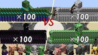 Minecraft Mobs Battle royale 100 Vanilla Mobs Minecraft mob battle