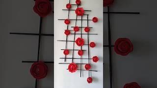 rose wall decor#shortsvideo #diycrafts #craft #homedecor #papercraft #walldecor