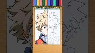 COLOR SWAP  Midoriya X Bakugo - My Hero Academia  Part 1 #shorts #drawing #myheroacademia