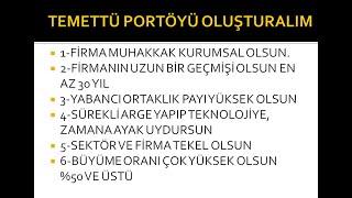 TEMETTÜ  PORTFÖYÜ OLUŞTURALIM #TEMETTÜ