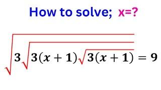 Math Olympiad Radical Simplification Equation  Find the Value of x.