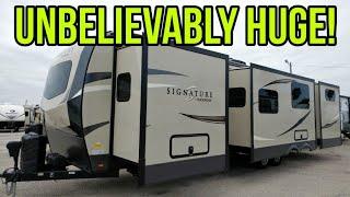 MASSIVE 4-SLIDE TRAVEL TRAILER RV Too big? Rockwood Signature 8327SB