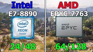 Intel E7-8890 Vs AMD EPYC-7763   Game benchmark in 4K