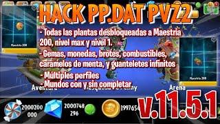 PvZ 2 - Hack TODAS LAS PLANTAS DESBLOQUEADAS a Maestría 200 PP.DAT v.11.5.1 - Plants vs Zombies 2