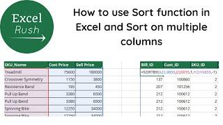 How to use SORT and SORTBY functions in Excel and Sort on single or multiple columns