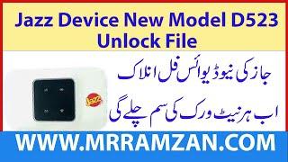 Jazz D523 Unlock  New Device Unlock File  Jazz Device D523 All Network Unlock  mrramzan.com