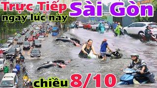 Trực Tiếp Sài Gòn ngay lúc này chiều 810 mưa lớn ngập sâu nhiều tuyến đường dẫn vào trung tâm