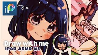 draw with me sawako️┊IPAD ASMR #5┊Full Art Process sketch lineart color┊IbisPaintX┊art vlog