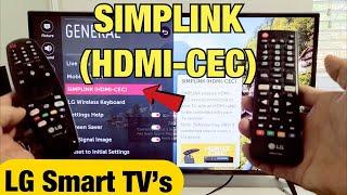 LG Smart TV How to Enable SIMPLINK HDMI - CEC