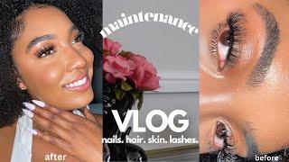 MAINTENANCE VLOG  hair nails lashes skin & more  glam at home  Lauren Camille