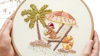 Summer vibes new embroidery pattern with tutorial