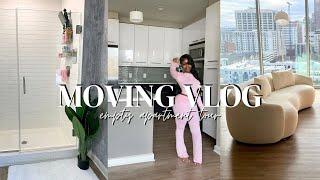 MOVING INTO MY FIRST LUXURY APARTMENT  EMPTY APARTMENT TOUR SHOPPING  ORGANIZING STARTING OVER..