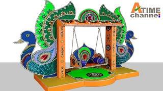 bal gopal jhula making at home  how to make jhula for janmashtmi  radha krishna swing decoration