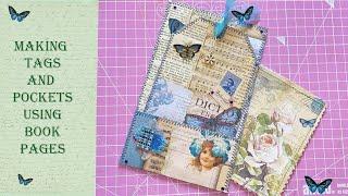 Making Tags and Pockets Using Book Pages Perfect for Swaps and Happy Mail