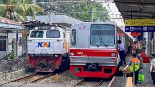 Kompilasi KRL Commuter Line dan Lokomotif di Kramat JR 205 Musashino TM 6000 CC 201 CC 206