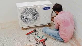 Carrier 1.5 ton split non inverter AC  Unboxing and Installation #ac #unboxing #subscribe #carrier