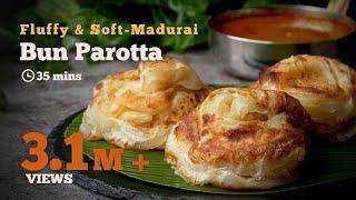 Bun Parotta Recipe  Madurai Bun Parotta  Most Famous Street Food  Parotta Recipes  Cookd