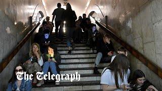 People shelter in Kyiv metro after morning attack  Ukraine war