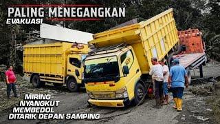 Truck Membedol Nyaris Terguling  Solidaritas Sesama Supir Rela Membantu Rekannya Yang Kesulitan